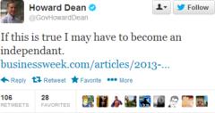 howard dean threatens to leave democratic party if obama doesn’t cut pentagon budget