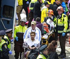 scores injured by explosion at boston marathon finish line